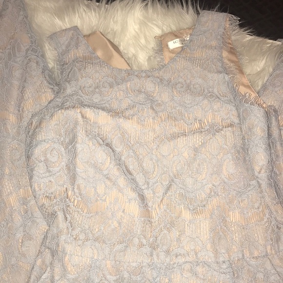 LC Lauren Conrad Womens Runway Lace Open Back Jumpsuit in Ice Blue Size 6 - Picture 4 of 12